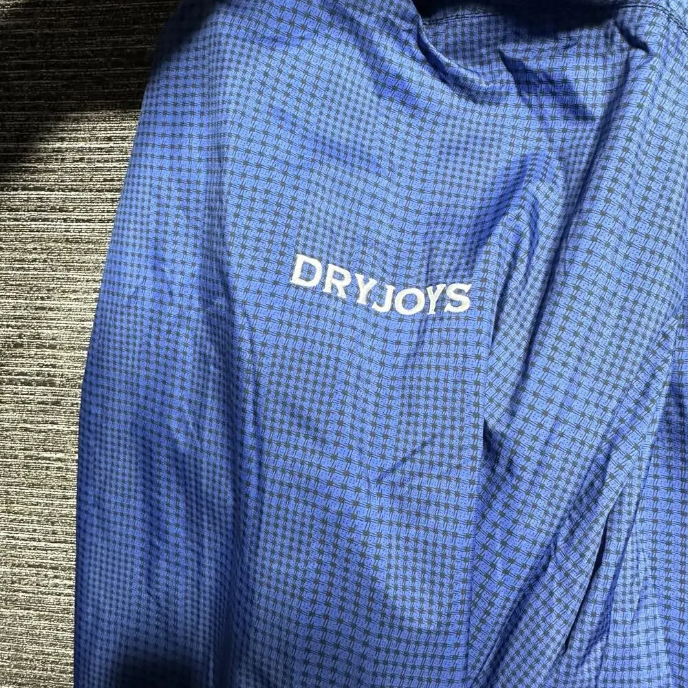 DryJoys Footjoy Jacket Men's XL Blue Geometric Snap Closure Golf
